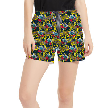 Women's Run Shorts with Pockets - Superhero Stitch - Thor