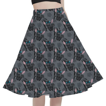 A-Line Pocket Skirt - Superhero Stitch - Black Panther