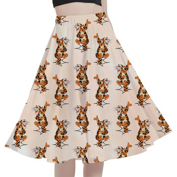 A-Line Pocket Skirt - Sketched Bouncing Tigger