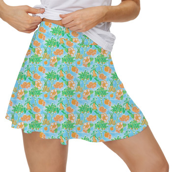 Women's Skort - Neon Floral Tangerine Goofy & Pluto