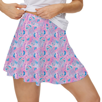 Women's Skort - Neon Floral Jellyfish