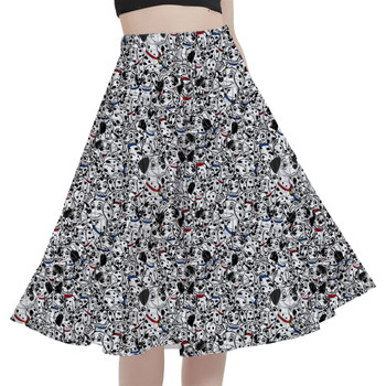 A-Line Pocket Skirt - Sketched Dalmatians