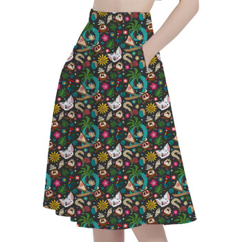 A-Line Pocket Skirt - Polynesian Princess Icons