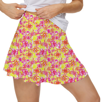 Women's Skort - Neon Tropical Floral Mickey & Friends