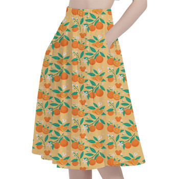 A-Line Pocket Skirt - Hidden Mickey Oranges