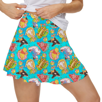 Women's Skort - Pool Floats Pooh