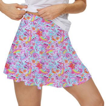 Women's Skort - Neon Rainbow Stitch