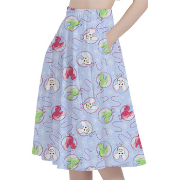 A-Line Pocket Skirt - Winter Mouse Balloons