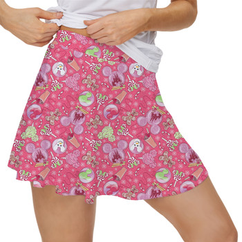 Women's Skort - Winter Mouse Snacks & Balloons