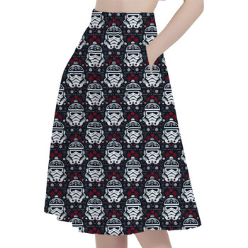 A-Line Pocket Skirt - Stormtrooper Ugly Christmas Holiday Sweater