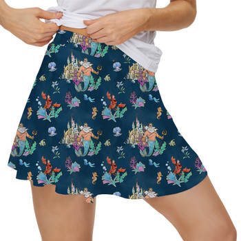 Women's Skort - Whimsical Triton and Sebastian