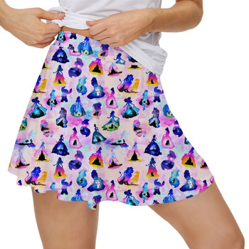 Women's Skort - Princess And Classic Animation Silhouettes
