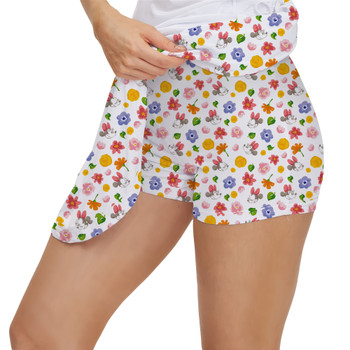 Women's Skort - White Floral Mickey & Minnie