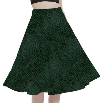 A-Line Pocket Skirt - Animal Print - Alligator