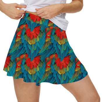 Women's Skort - Animal Print - Macaw Parrot