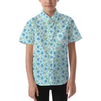 Kids' Button Down Short Sleeve Shirt - Summer Fruits - Blueberry
