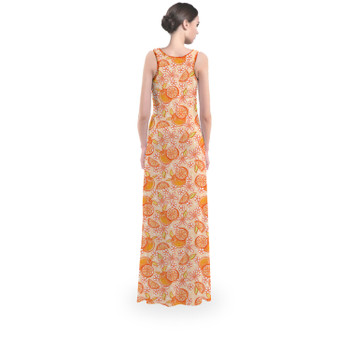 Flared Maxi Dress - Summer Fruits - Oranges