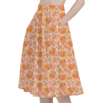 A-Line Pocket Skirt - Summer Fruits - Oranges