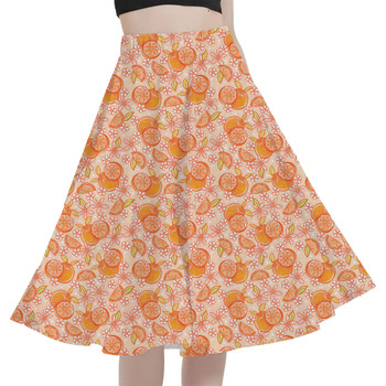 A-Line Pocket Skirt - Summer Fruits - Oranges