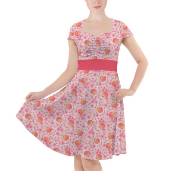 Sweetheart Midi Dress - Summer Fruits - Peaches