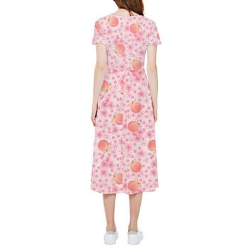 High Low Midi Dress - Summer Fruits - Peaches