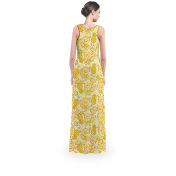 Flared Maxi Dress - Summer Fruits - Pineapple