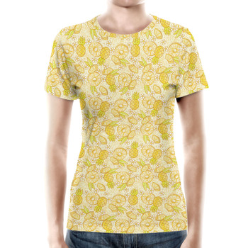 Women's Cotton Blend T-Shirt - Summer Fruits - Pineapple
