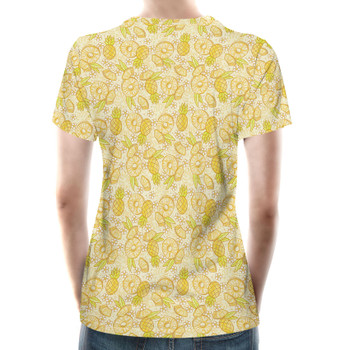 Women's Cotton Blend T-Shirt - Summer Fruits - Pineapple