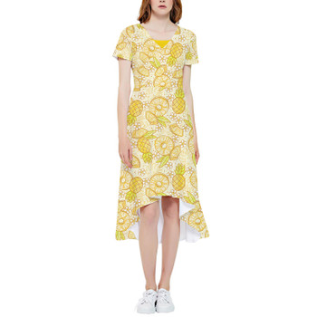 High Low Midi Dress - Summer Fruits - Pineapple