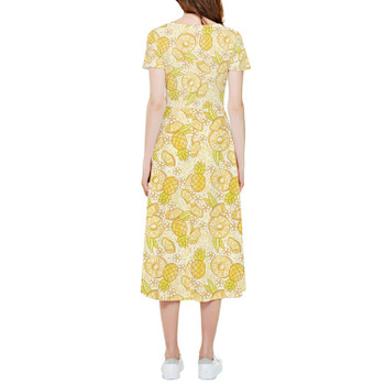 High Low Midi Dress - Summer Fruits - Pineapple