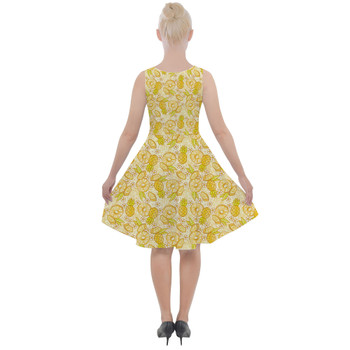 Skater Dress with Pockets - Summer Fruits - Pineapple