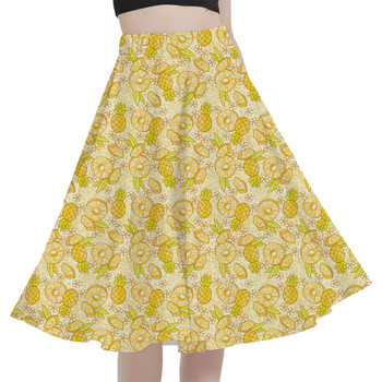 A-Line Pocket Skirt - Summer Fruits - Pineapple