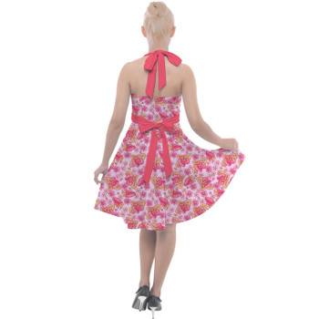 Halter Vintage Style Dress - Summer Fruits - Strawberry