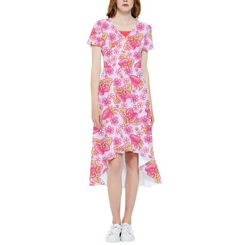 High Low Midi Dress - Summer Fruits - Strawberry