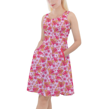 Skater Dress with Pockets - Summer Fruits - Strawberry