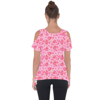 Cold Shoulder Tunic Top - Summer Fruits - Watermelon