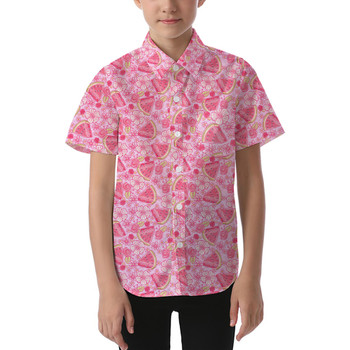 Kids' Button Down Short Sleeve Shirt - Summer Fruits - Watermelon