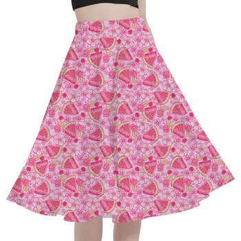 A-Line Pocket Skirt - Summer Fruits - Watermelon