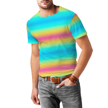 Men's Cotton Blend T-Shirt - Rainbow Ombre