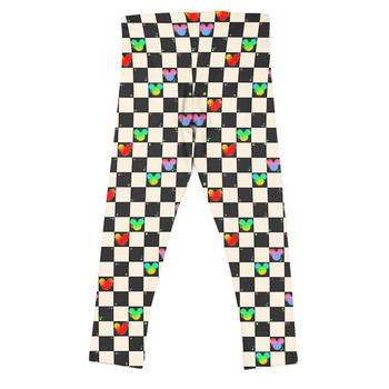 Girls' Leggings - Rainbow Checker Mouse Ears