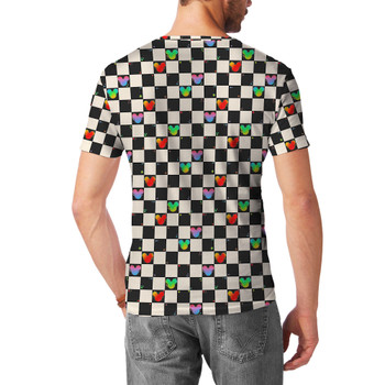 Men's Sport Mesh T-Shirt - Rainbow Checker Mouse Ears