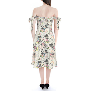 Strapless Bardot Midi Dress - Happy Mickey