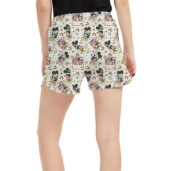 Women's Run Shorts with Pockets - Happy Mickey