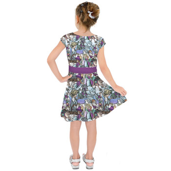 Girls Short Sleeve Skater Dress - Frozen Journey