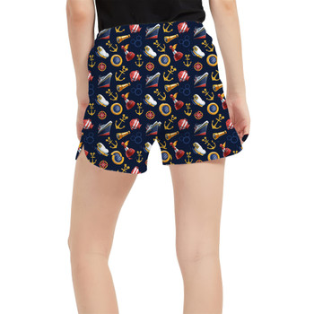 Women's Run Shorts with Pockets - Cruise Mouse Ear Icons