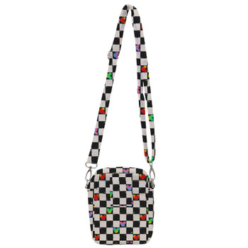 Belt Bag with Shoulder Strap - Rainbow Checker Mouse Ears