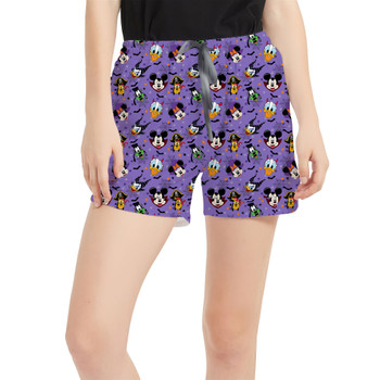 Women's Run Shorts with Pockets - Mickey & Friends Halloween Heads