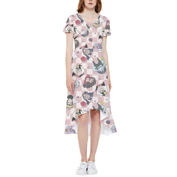 High Low Midi Dress - Pink Checker Disney Villains