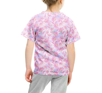 Youth Cotton Blend T-Shirt - Pink Crystal Lunar Moths