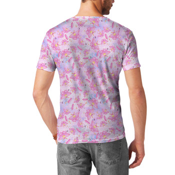 Men's Cotton Blend T-Shirt - Pink Crystal Lunar Moths